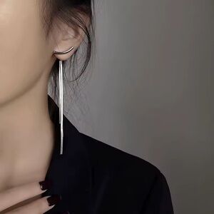 Elegant Silver Drop Earrings. Party Wedding Earrings. Unique Earrings